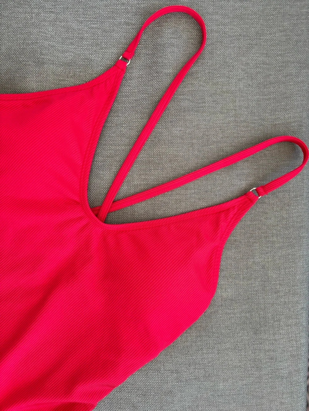 NWT Fashion Nova Fire Red Ribbed One-Piece Swimsuit